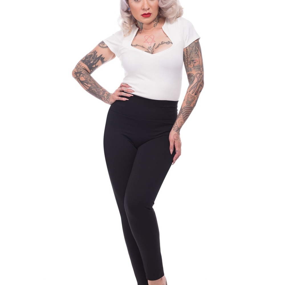 Rock Steady Vintage Cigarette Pants/Leggings -Red